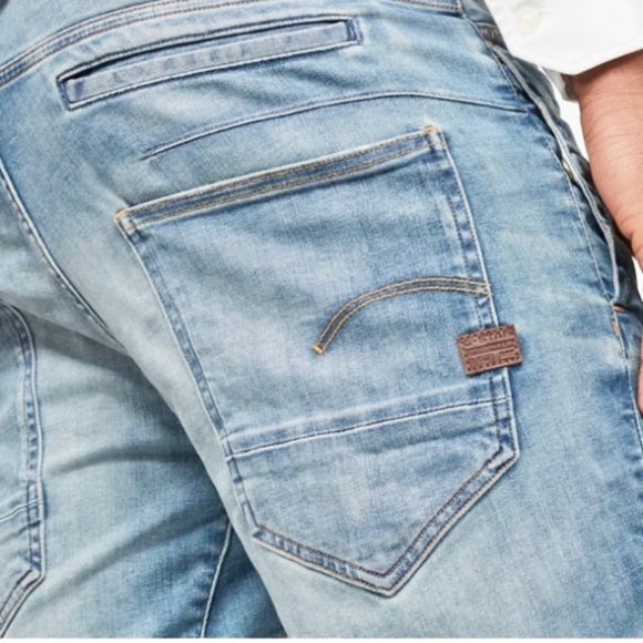 G-Star Raw Size 29 D-Staq 3D Denim Shorts Mens 33x10 Button Fly Light Wash - Picture 3 of 15